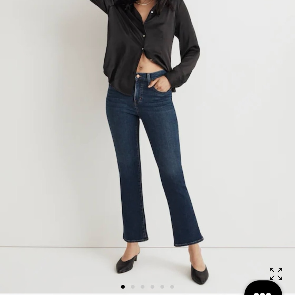 NEW Madewell Colleton Wash Blue Kick Out‎ Crop Jeans Size 24